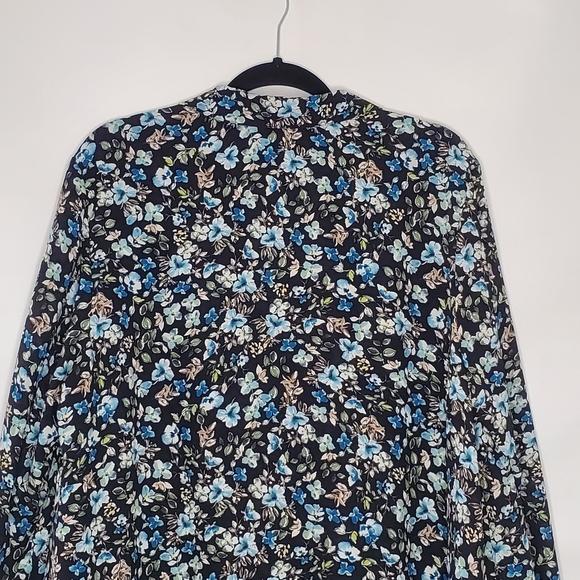 J. Jill Layered Floral Tunic Size 2X Long Sleeve Button-up Relaxed Shirt Fall - Picture 6 of 14